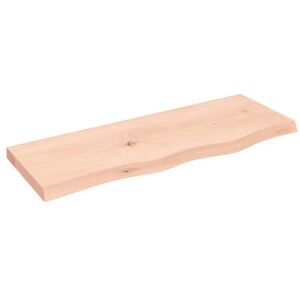 Estante De Pared Madera Maciza De Roble Sin Tratar 80x30x4 Cm