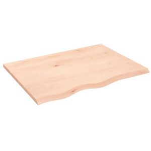 Estante De Pared Madera Maciza De Roble Sin Tratar 80x60x2 Cm