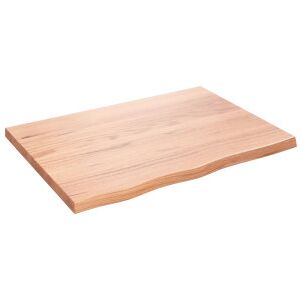 Estante De Pared Madera De Roble Tratada Marrón Claro 80x60x4cm