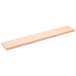 Estante De Pared Madera Maciza De Roble Sin Tratar 180x30x6 Cm