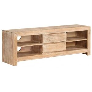 Mueble Para Tv Madera Maciza Acacia Marrón Claro 120x30x40 Cm