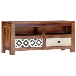 Mueble De Tv Madera Maciza De Sheesham 90x30x40 Cm