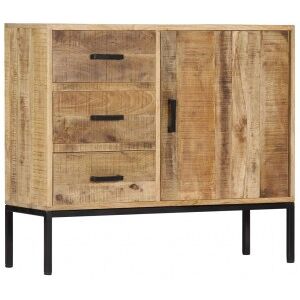 Aparador De Madera De Mango Maciza 88x30x71 Cm