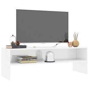 Mueble De Tv Madera Contrachapada Blanco Brillante 120x40x40 Cm