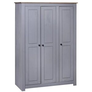 Armario 3 Puertas Madera Pino Panamá Range Gris 118x50x171.5cm