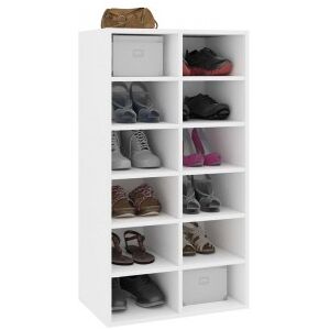 Mueble Zapatero De Madera Contrachapada Blanco 54x34x100.5 Cm