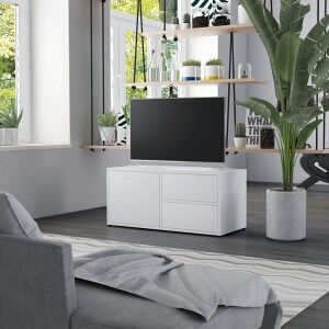 Mueble Para Tv Madera Contrachapada Blanco 80x34x36 Cm