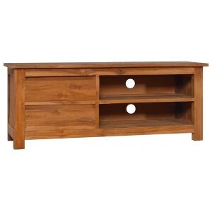 Mueble Para Tv Madera Maciza De Teca 100x30x40 Cm