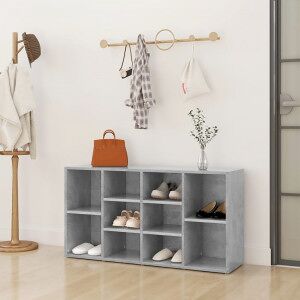 Banco Zapatero Madera Contrachapada Gris Hormigón 103x30x54.5cm