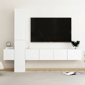 Juego De Mueble Para Tv De 5 Piezas Aglomerado Blanco