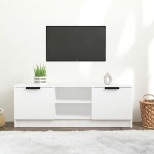 Mueble De Tv Madera Contrachapada Blanco 102x35x36.5 Cm