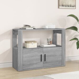 Aparador De Madera Contrachapada Gris Sonoma 80x30x60 Cm