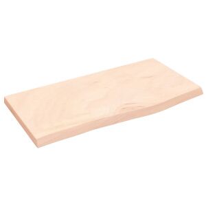 Estante De Pared Madera Maciza De Roble Sin Tratar 60x30x4 Cm