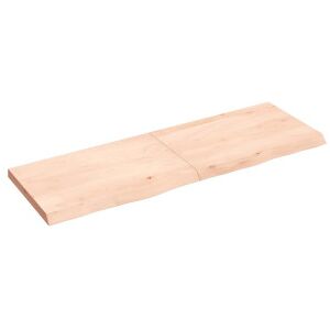 Estante De Pared Madera Maciza De Roble Sin Tratar 120x40x4 Cm