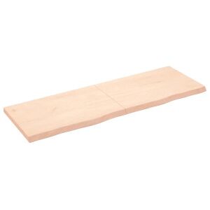 Estante De Pared Madera Maciza De Roble Sin Tratar 180x60x6 Cm