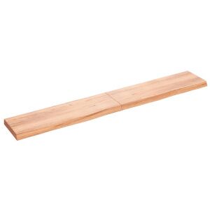 Estante De Pared Madera Roble Tratada Marrón Claro 200x30x6 Cm