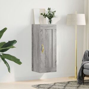 Armario De Pared Madera De Ingeniería Gris Sonoma 34.5x34x90 Cm