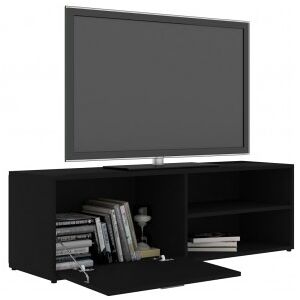 Mueble De Tv Madera Contrachapada Negra 120x34x37 Cm