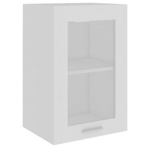 Armario Colgante Vidrio Madera Contrachapada Blanco 40x31x60 Cm