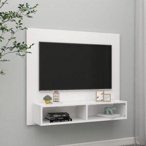 Mueble De Tv De Pared Madera Contrachapada Blanco 102x23.5x90cm