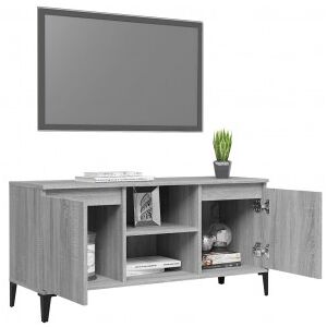 Mueble De Tv Con Patas De Metal Gris Sonoma 103.5x35x50 Cm