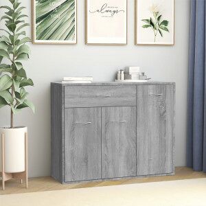 Aparador De Madera Contrachapada Gris Sonoma 88x30x70 Cm