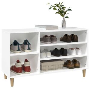 Mueble Zapatero Madera Contrachapada Blanco 102x36x60 Cm