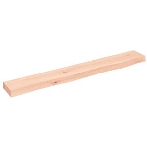 Estante De Pared Madera Maciza De Roble Sin Tratar 80x10x4 Cm