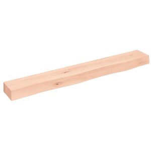 Estante De Pared Madera Maciza De Roble Sin Tratar 80x10x6 Cm