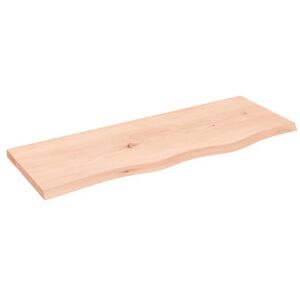 Estante De Pared Madera Maciza De Roble Sin Tratar 80x30x2 Cm