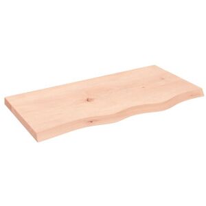 Estante De Pared Madera Maciza De Roble Sin Tratar 80x40x4 Cm