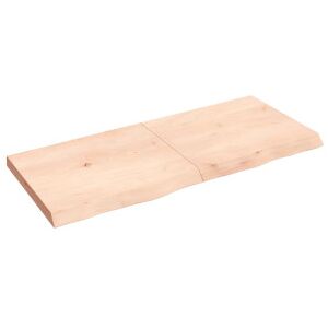 Estante De Pared Madera Maciza De Roble Sin Tratar 140x60x6 Cm