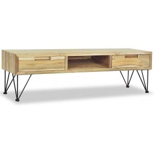 Mueble Para La Tv 120x35x35 Cm De Madera Maciza De Teca