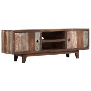 Mueble Para Tv De Madera Maciza De Acacia Vintage 118x30x40 Cm