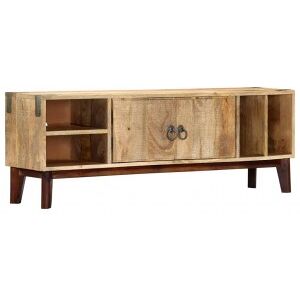 Mueble Para Tv De Madera Maciza De Mango Rugosa 130x30x46 Cm