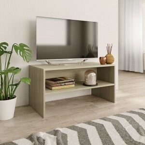 Mueble De Tv Madera Contrachapada Roble Sonoma 80x40x40cm