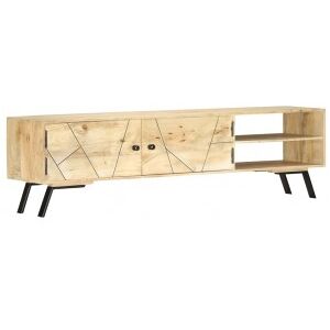 Mueble De Tv Madera Maciza De Mango 140x30x40 Cm