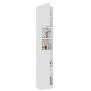 Armario De Baño Madera Contrachapada Blanco 32x25.5x190 Cm