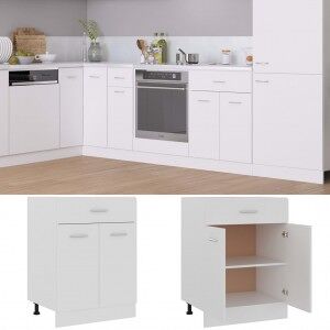 Armario Inferior Cajón Cocina Contrachapada Blanco 60x46x81.5cm