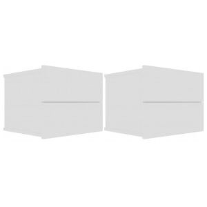 vidaXL Mesitas De Noche 2 Uds Madera Contrachapada Blanco 40x30x30 Cm