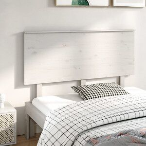 Cabecero De Cama Madera Maciza De Pino Blanco 144x6x82.5 Cm