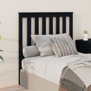 Cabecero De Cama Madera Maciza De Pino Negro 96x6x101 Cm