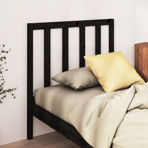 vidaXL Cabecero De Cama Madera Maciza De Pino Negro 96x4x100 Cm