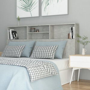 vidaXL Mueble Cabecero Gris Hormigón 160x19x103.5 Cm