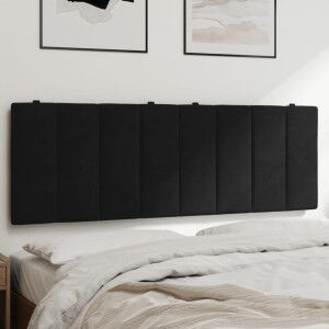 vidaXL Cabecero De Cama Acolchado Terciopelo Negro 120 Cm