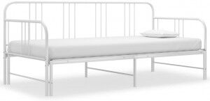 vidaXL Estructura De Sofá Cama Extraíble De Metal Blanco 90x200 Cm