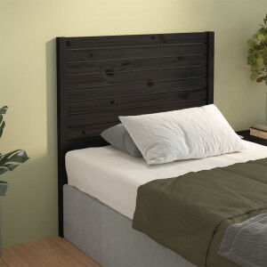 vidaXL Cabecero De Cama Madera Maciza De Pino Negro 96x4x100 Cm