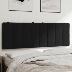 vidaXL Cabecero De Cama Acolchado Terciopelo Negro 140 Cm