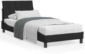 vidaXL Estructura De Cama Con Cabecero De Terciopelo Negro 90x190 Cm