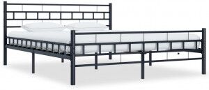 vidaXL Estructura De Cama De Acero Negro 160x200 Cm